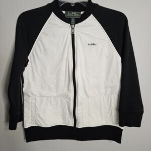 Lauren RL Active Sport Womens Coloedblock Jacket Black White Petite Size PM